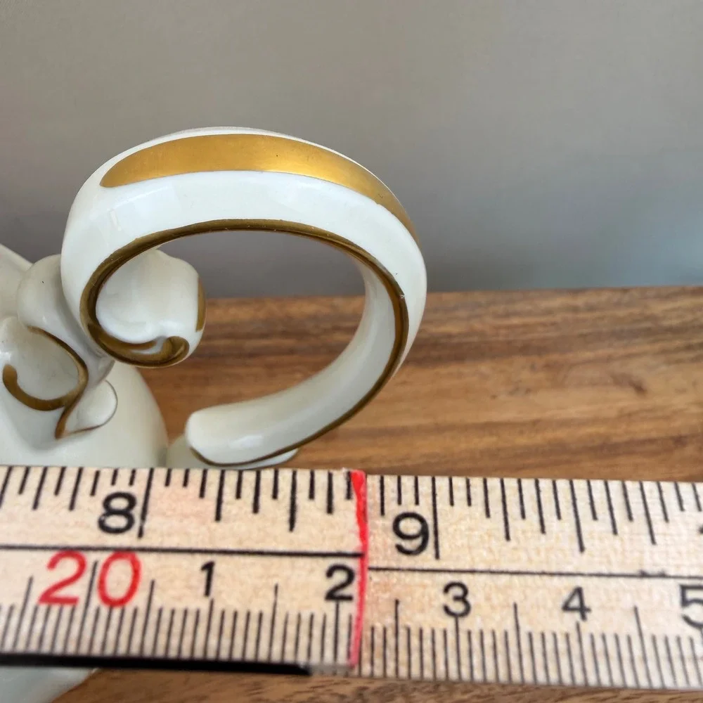 Vintage Johann Haviland Antoinette Bavaria Teapot Gold Trim White Porcelain